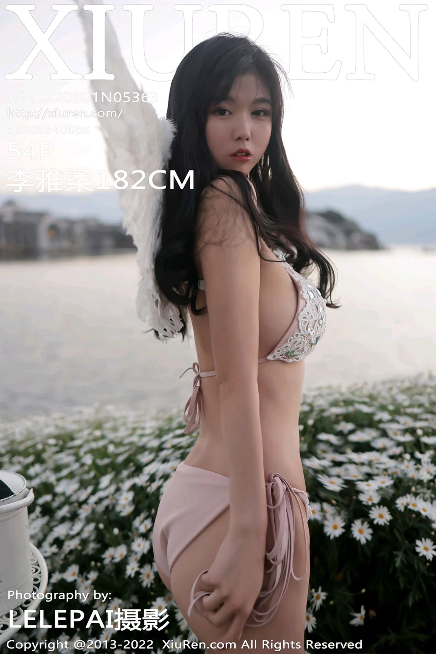 [XiuRen秀人网] VOL.5363 模特李雅柔户外+室内天使翅膀配性感比基尼秀高挑身材诱惑写真54P-秀人网官方网站